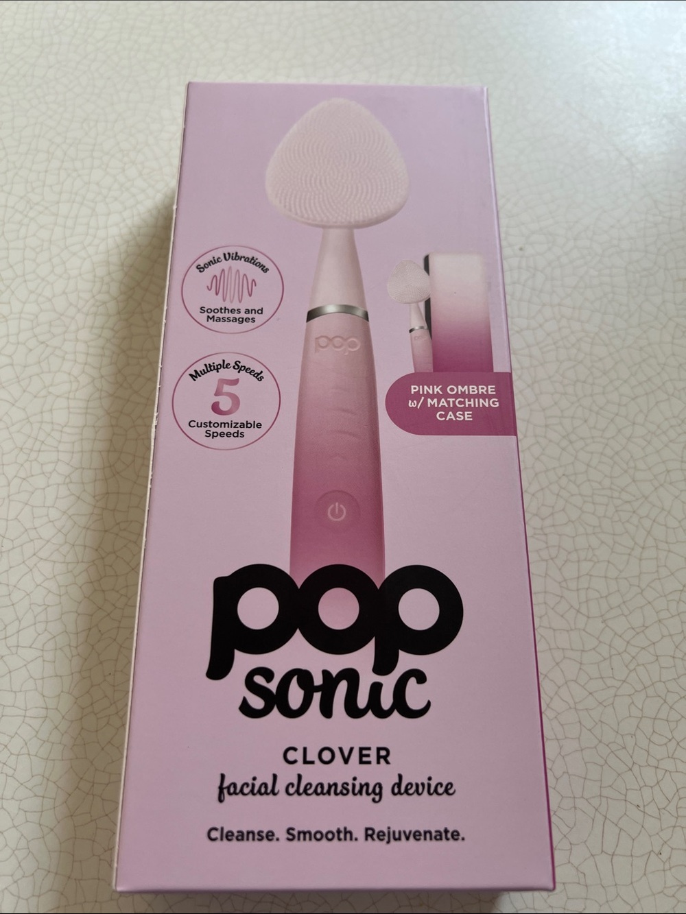 PopSonic Clover Facial Cleansing Device - Pink Ombre